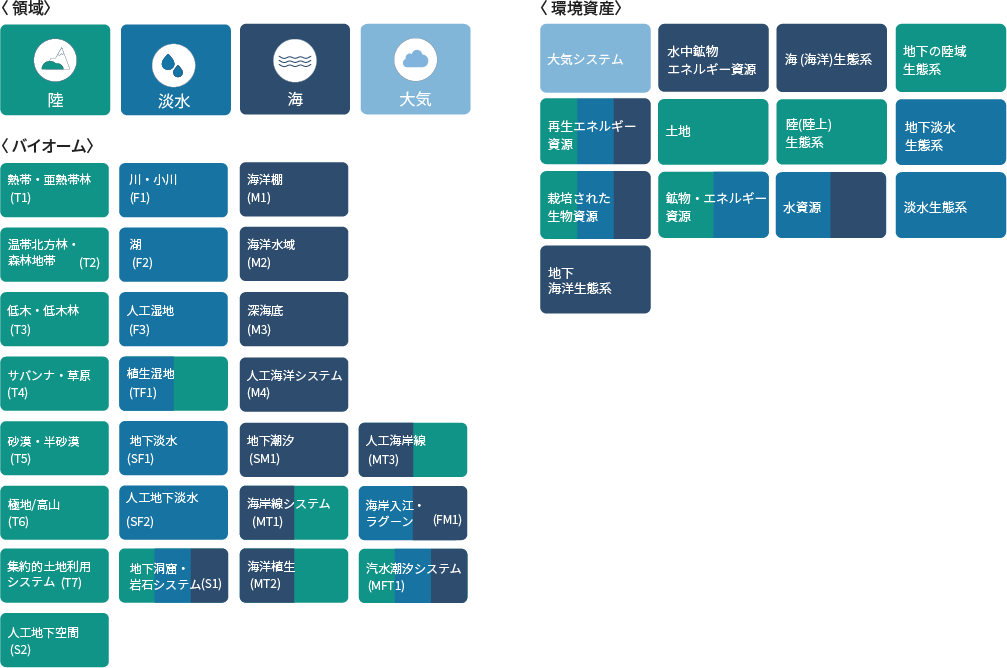 TNFDにおける領域、バイオーム、環境資産